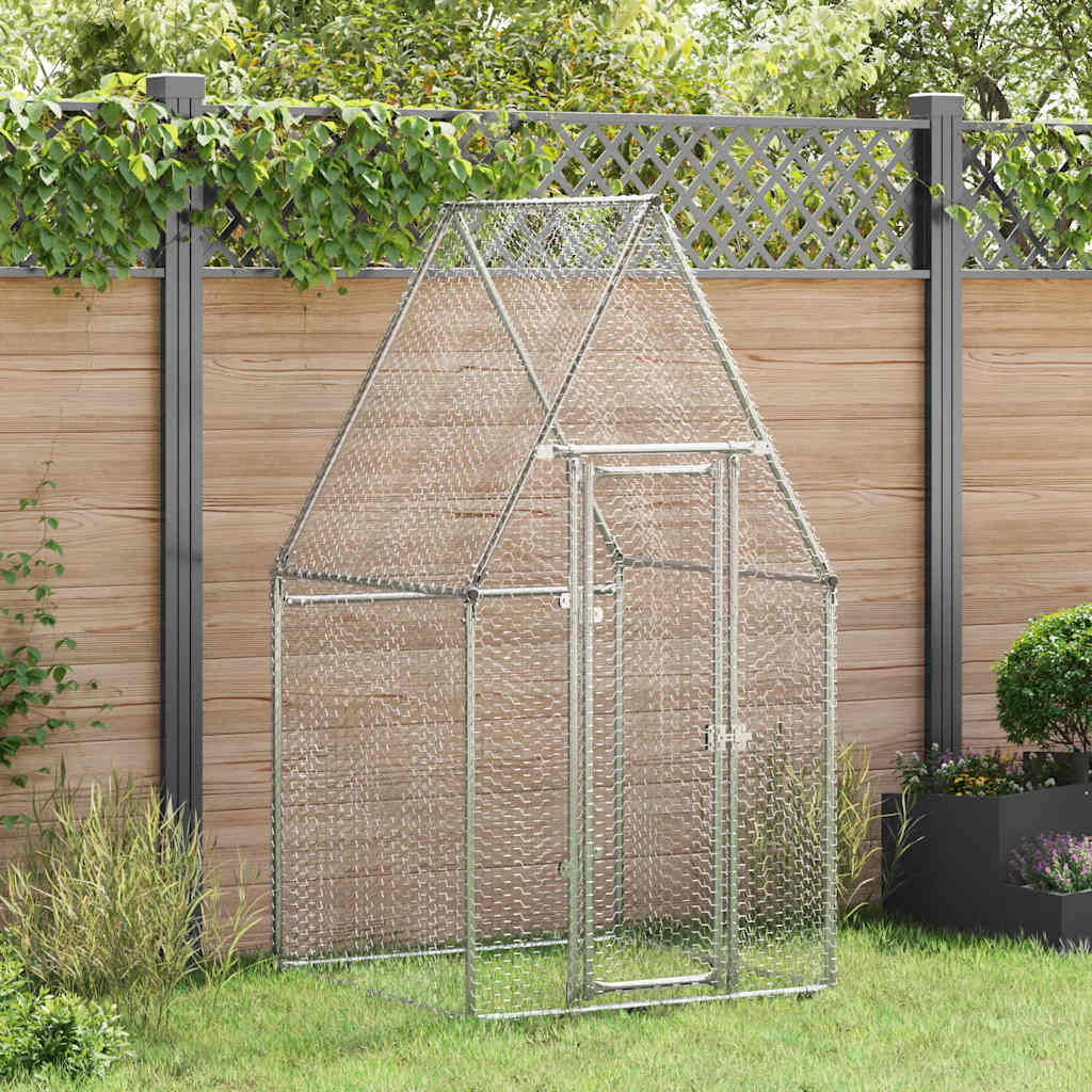 Poulailler Vidaxx 100x100x190 cm acier galvanisé couleur argent