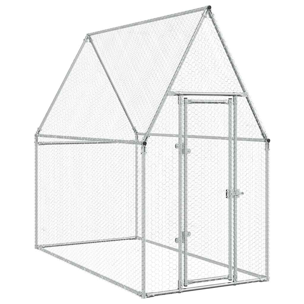 Poulailler Vidaxx 200x100x190 cm acier galvanisé couleur argent