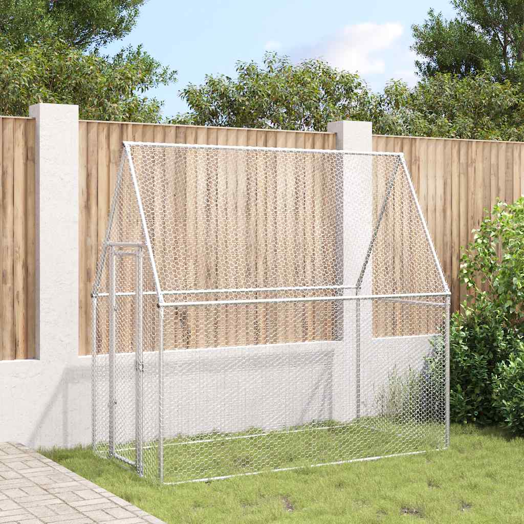 Poulailler Vidaxx 200x100x190 cm acier galvanisé couleur argent