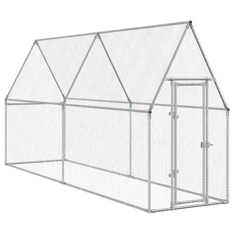 Poulailler Vidaxx 400x100x190 cm acier galvanisé couleur argent