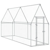 Vidaxl Chicken Coop 400x100x190 cm Galvaniserat stål silverfärgat