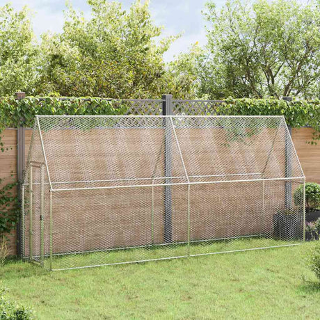 Poulailler Vidaxx 400x100x190 cm acier galvanisé couleur argent