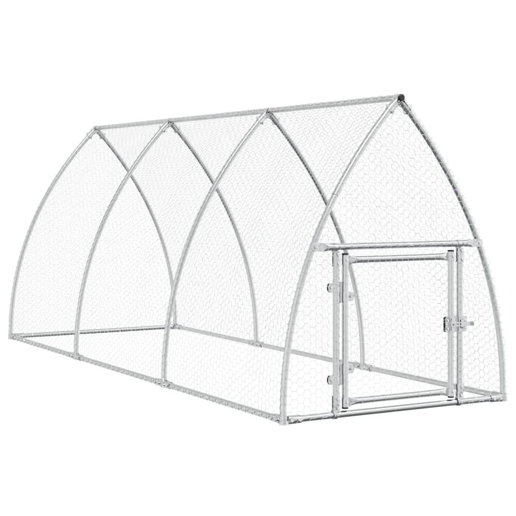 Vidaxl Chicken Coop 300x105x120 cm galvanisert stål sølvfarget