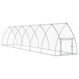 Vidaxl Chicken Coop 600x1055x120 cm de acero galvanizado de color plateado