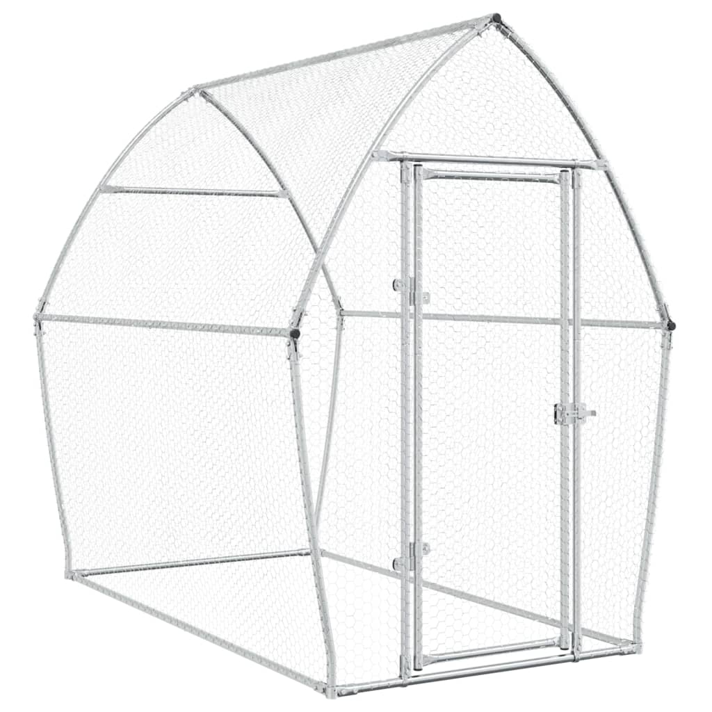 Vidaxl Chicken Coop 200x105x182 cm galvanisert stål sølvfarget