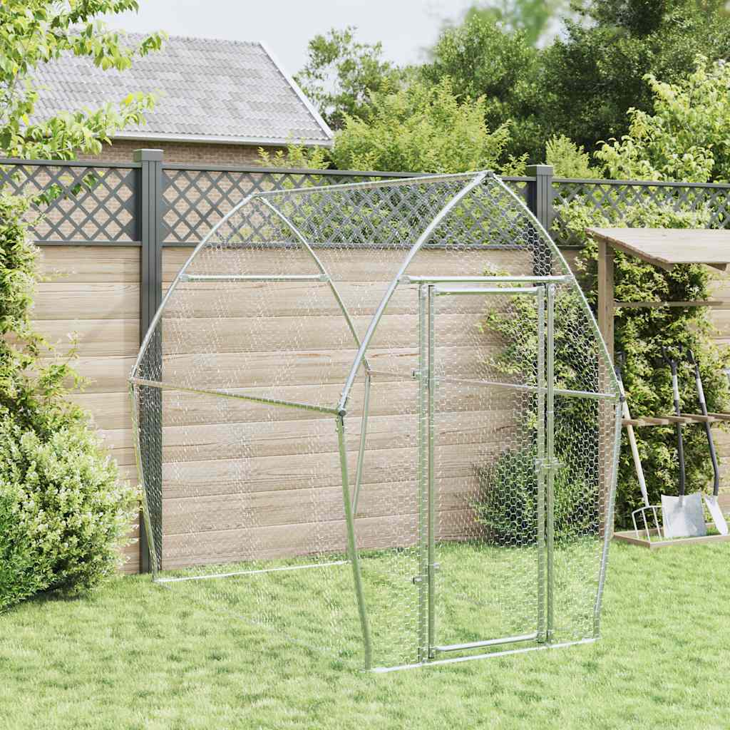 Poulailler Vidaxx 200x105x182 cm acier galvanisé couleur argent