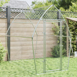 Vidaxl Chicken Coop 200x105x182 cm galvanizované ocelové stříbrné barvy