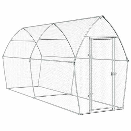 Poulailler Vidaxx 400x105x182 cm acier galvanisé couleur argent
