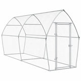 Vidaxl Chicken Coop 400x105x182 cm galvanizované ocelové stříbrné barvy