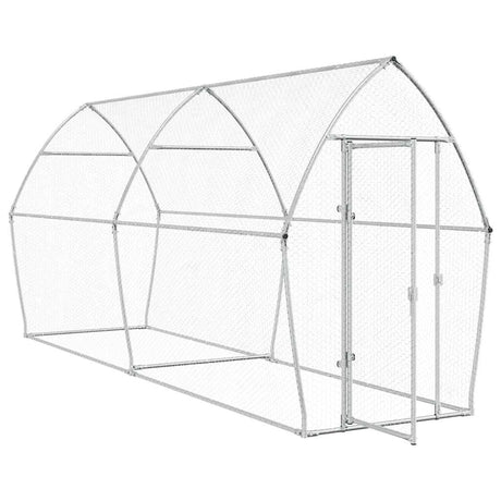 Poulailler Vidaxx 400x105x182 cm acier galvanisé couleur argent
