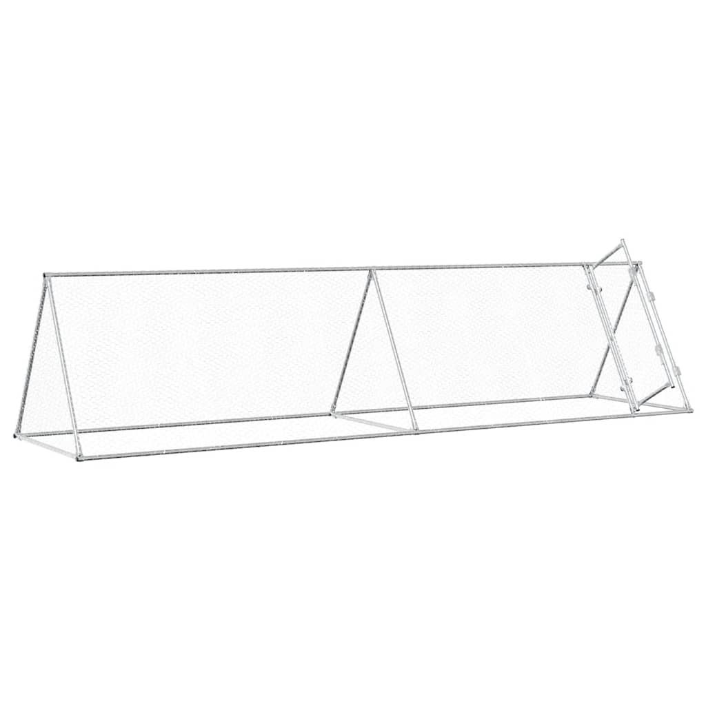 Poulailler Vidaxx 400x105x91 cm acier galvanisé couleur argent