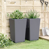 Vidaxl Planters 2 ST 32,5x32,5x57 cm Polipropen Grey