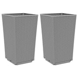 Vidaxx jardinières 2 pcs 32,5x32,5x57 cm polypropylène gris clair