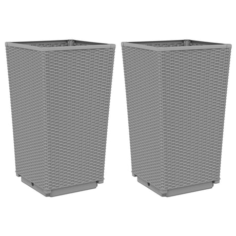 Vidaxx jardinières 2 pcs 32,5x32,5x57 cm polypropylène gris clair