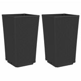 Vidaxl Planters 2 ST 32.5x32.5x57 cm Polypropène noir