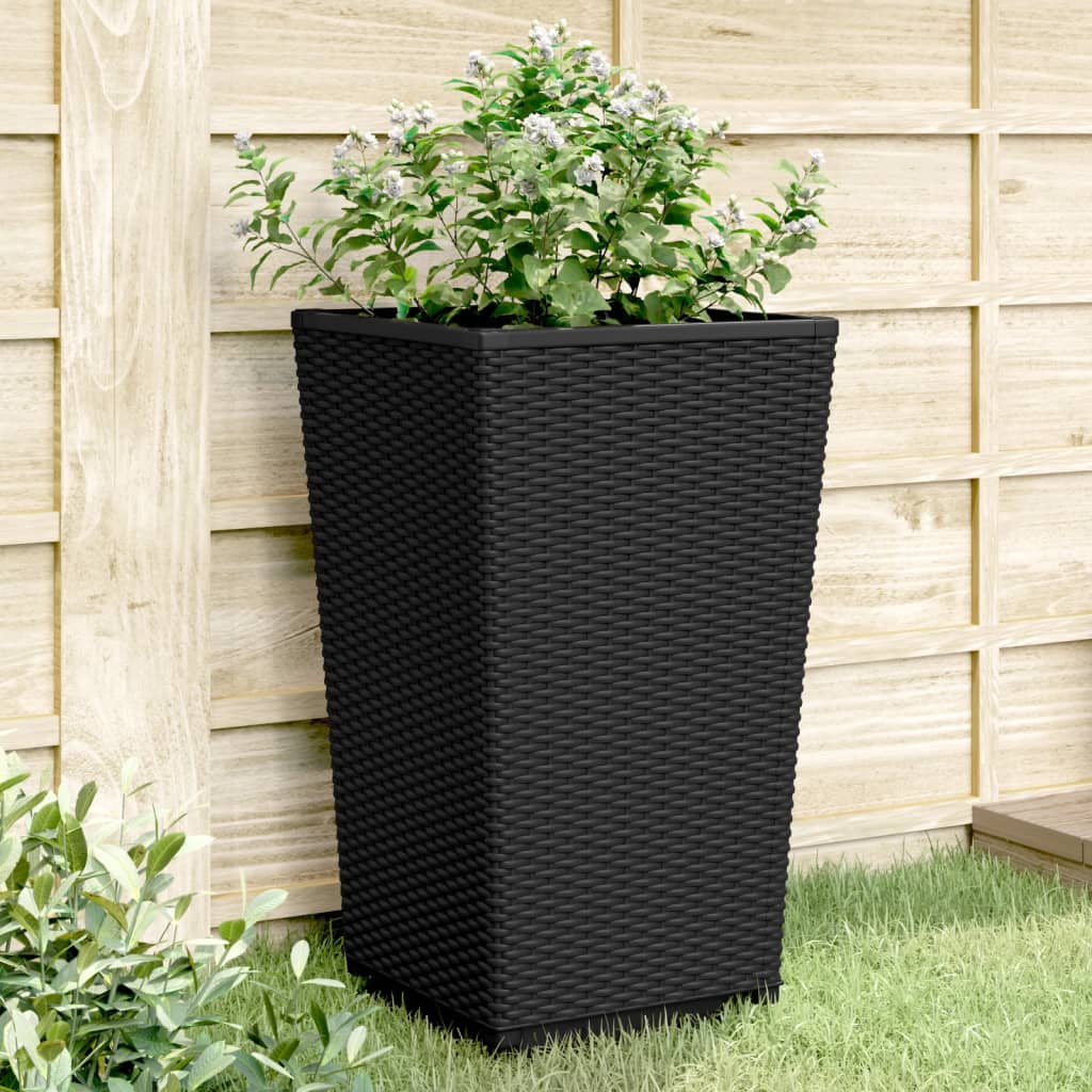 Vidaxx jardinières 2 pcs 32,5x32,5x57 cm polypropylène noir