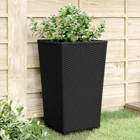 Vidaxx jardinières 2 pcs 32,5x32,5x57 cm polypropylène noir