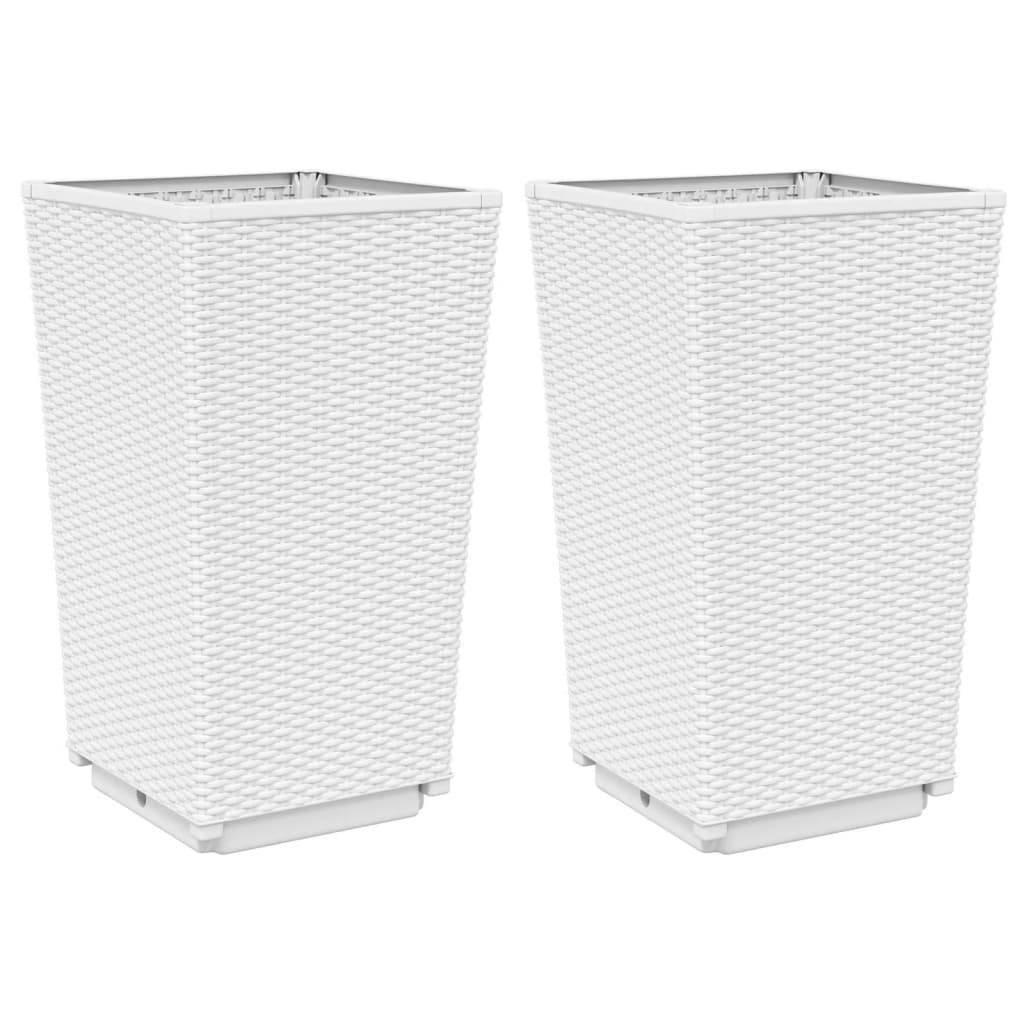 Vidaxx jardinières 2 pcs 32,5x32,5x57 cm polypropylène blanc
