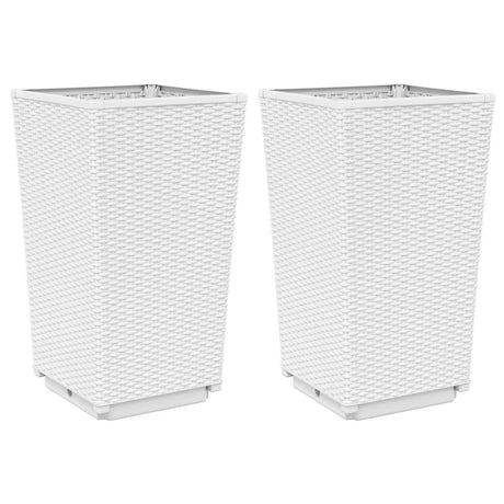 Vidaxx jardinières 2 pcs 32,5x32,5x57 cm polypropylène blanc