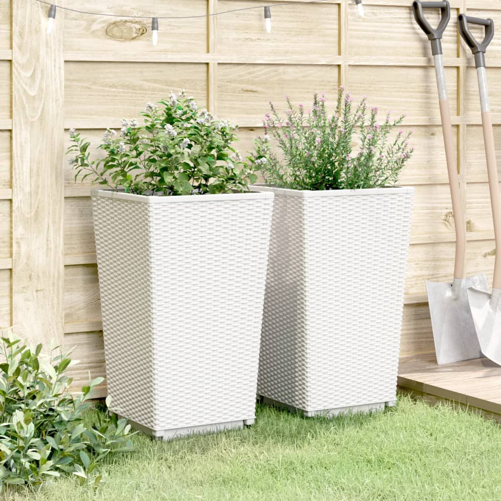 Vidaxx jardinières 2 pcs 32,5x32,5x57 cm polypropylène blanc