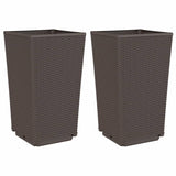 Vidaxl Planters 2 St 32,5x32,5x57 cm polypropen brun