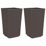 Vidaxx jardinières 2 pcs 32,5x32,5x57 cm polypropylène marron