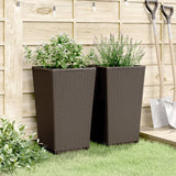 Vidaxx jardinières 2 pcs 32,5x32,5x57 cm polypropylène marron