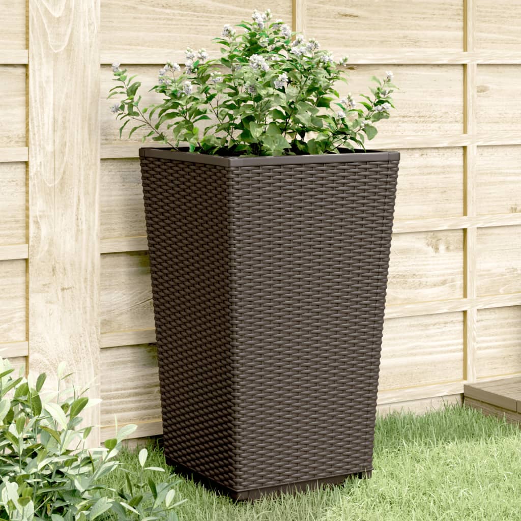 Vidaxx jardinières 2 pcs 32,5x32,5x57 cm polypropylène marron