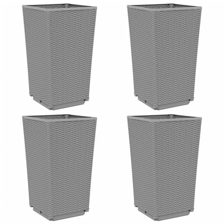Vidaxx jardinières 4 pcs 32,5x32,5x57 cm polypropylène gris clair