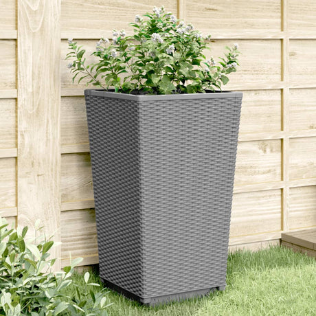 Vidaxx jardinières 4 pcs 32,5x32,5x57 cm polypropylène gris clair