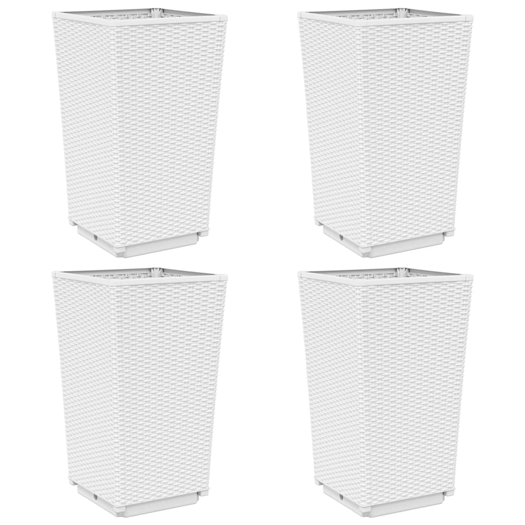 Vidaxl Planters 4 b 32.5x32.5x57 cm Polyprope wäiss