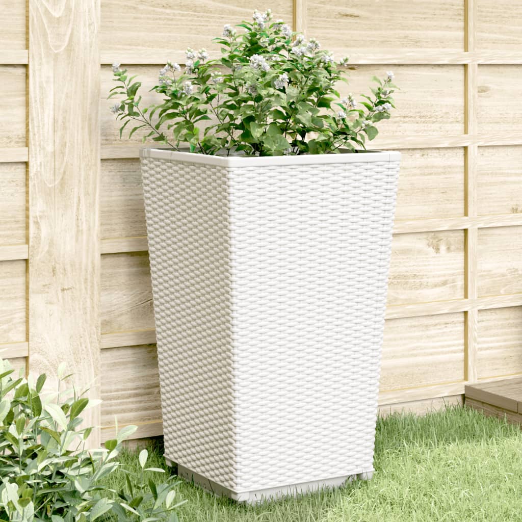 Vidaxx jardinières 4 pcs 32,5x32,5x57 cm polypropylène blanc
