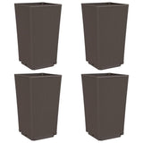 Vidaxx jardinières 4 pcs 32,5x32,5x57 cm polypropylène marron
