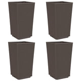 Vidaxl Planters 4 St 32.5x32.5x57 cm polypropenbrun