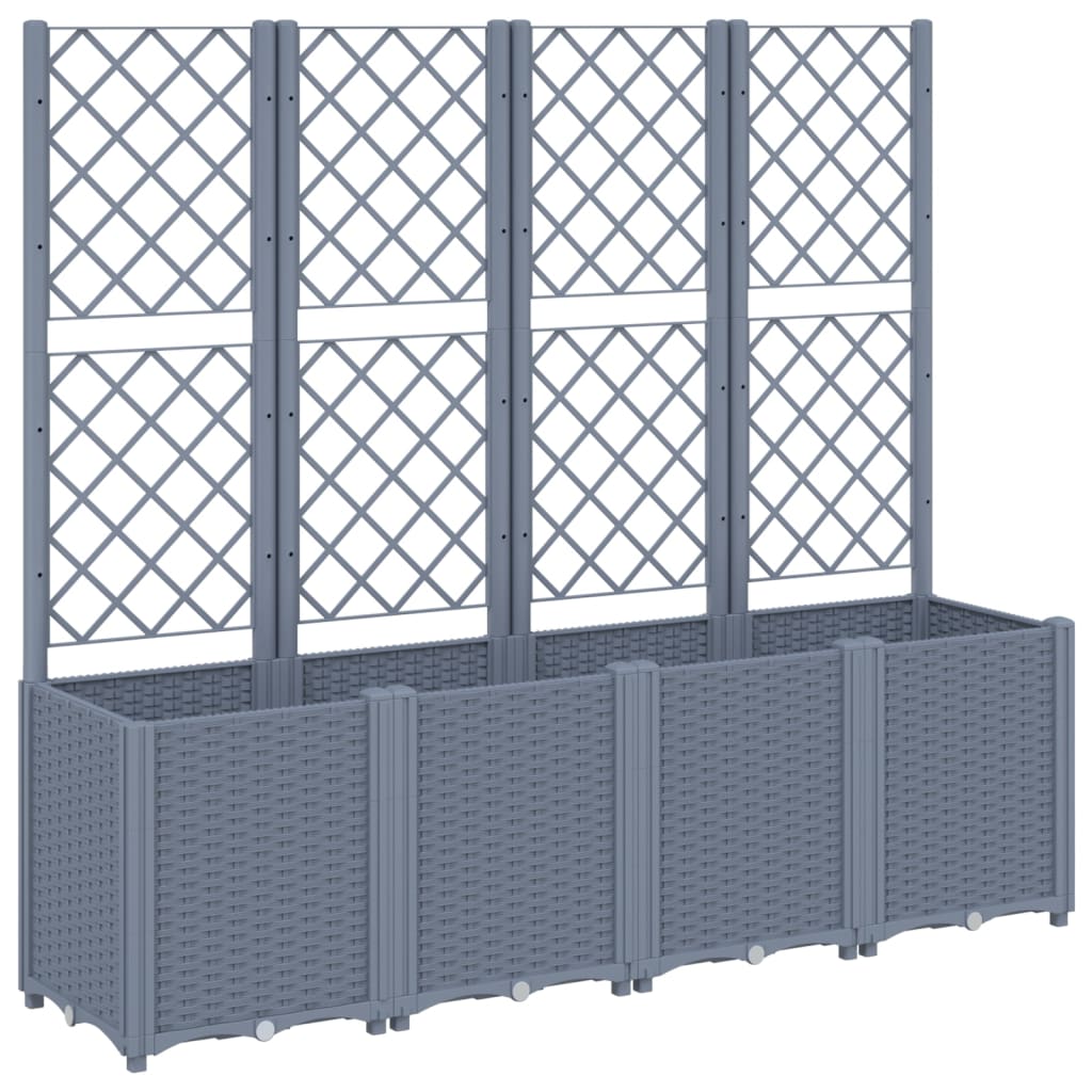 VIDAXL -Pflanzer mit Slatarbeit 160 x 40 x 140 cm Polypropengrau