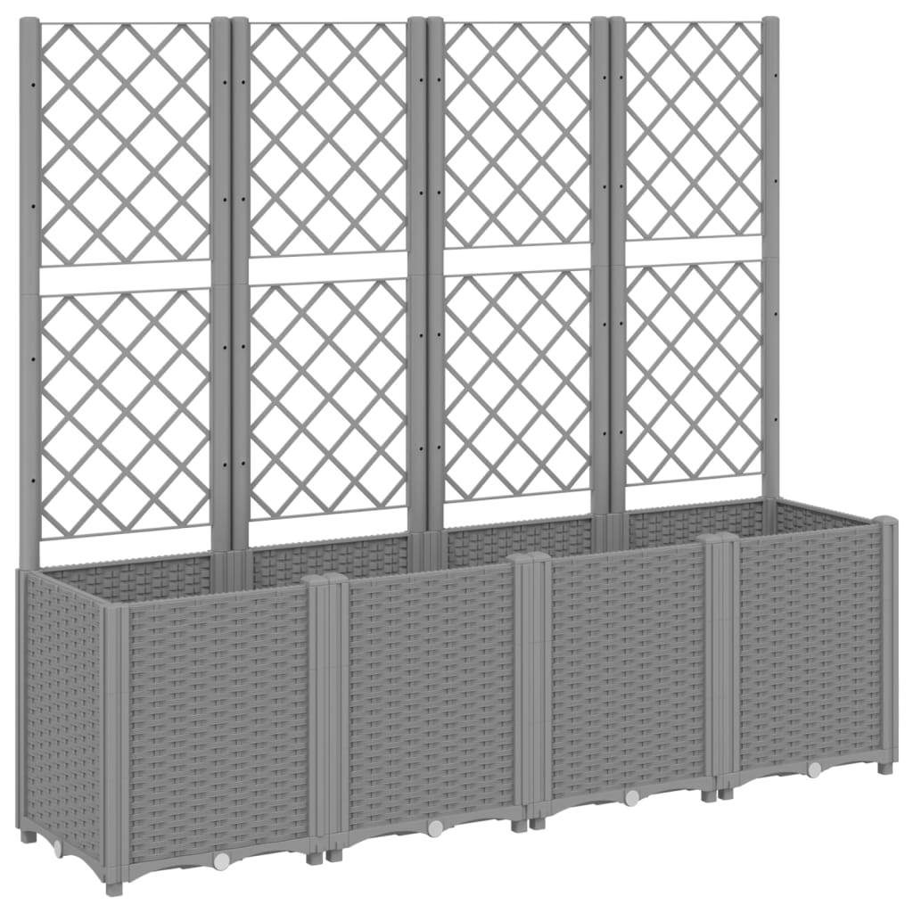 Vidaxx jardinière avec treillis 160x40x140 cm polypropylène gris clair