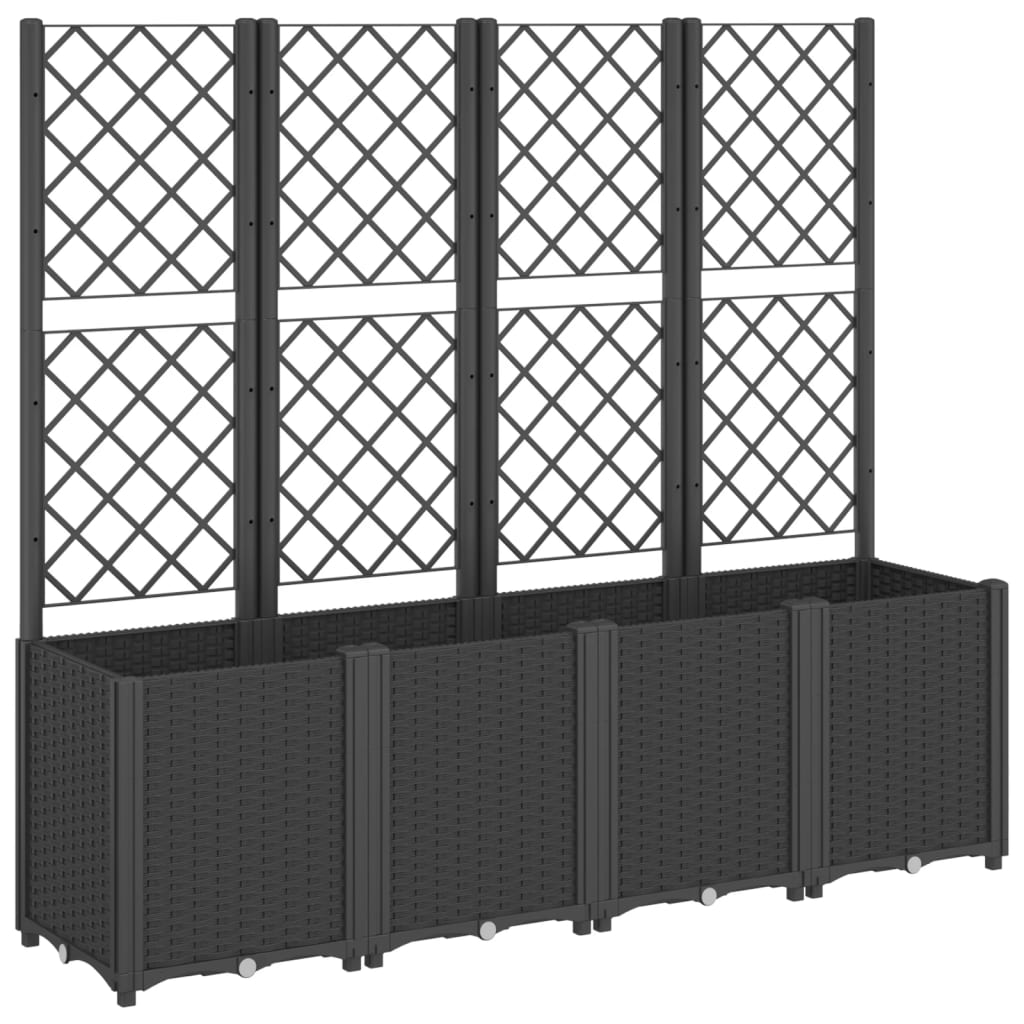 Vidaxx jardinière avec treillis 160x40x140 cm polypropylène noir