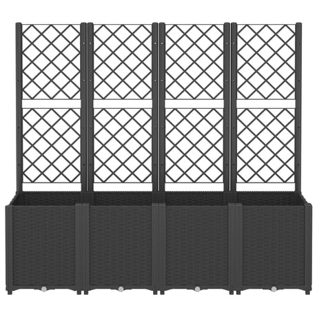 Vidaxx jardinière avec treillis 160x40x140 cm polypropylène noir