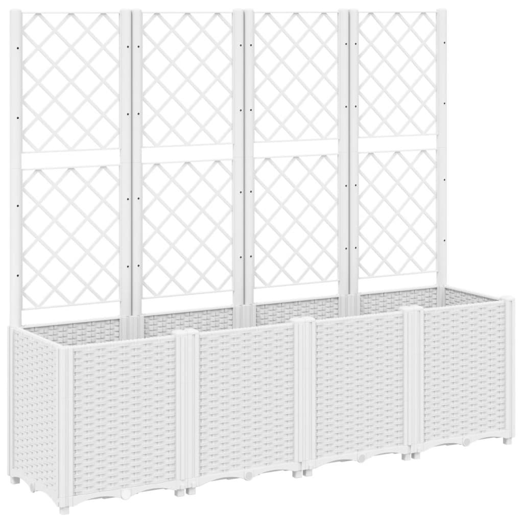 Vidaxx jardinière avec treillis 160x40x140 cm polypropylène blanc