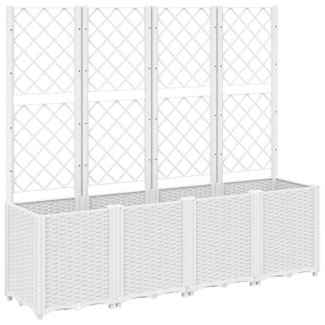 Vidaxx jardinière avec treillis 160x40x140 cm polypropylène blanc