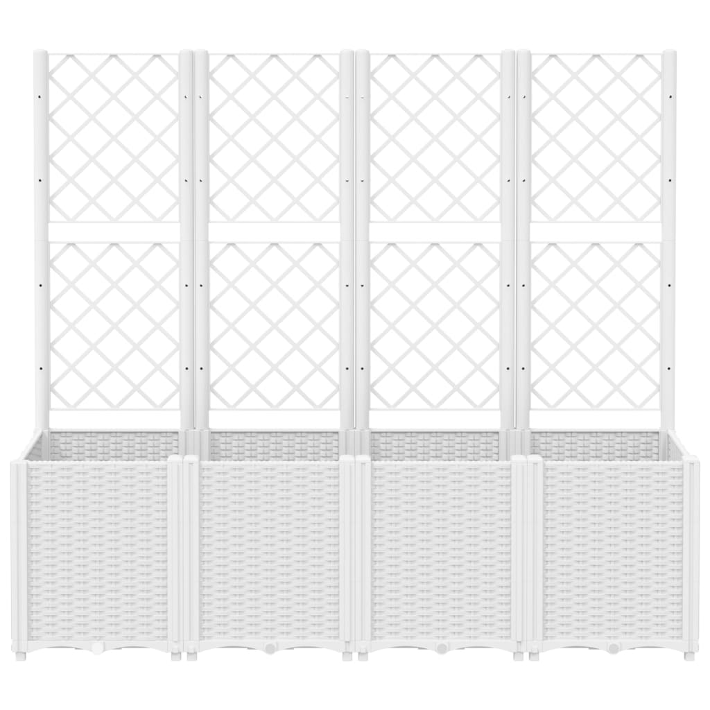 VidaXL Planter with slat 160x40x140 cm Polypropene white