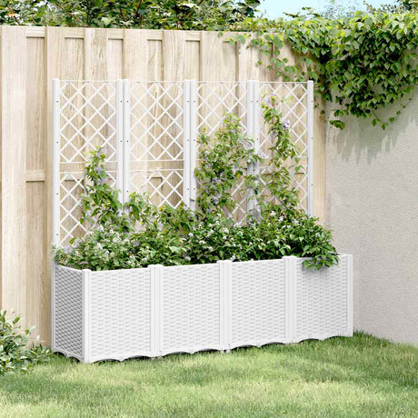 Vidaxx jardinière avec treillis 160x40x140 cm polypropylène blanc