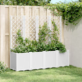 VidaXL Planter with slat 160x40x140 cm Polypropene white