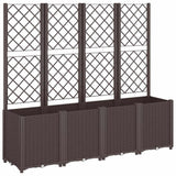 Vidaxx jardinière avec treillis 160x40x140 cm polypropylène marron