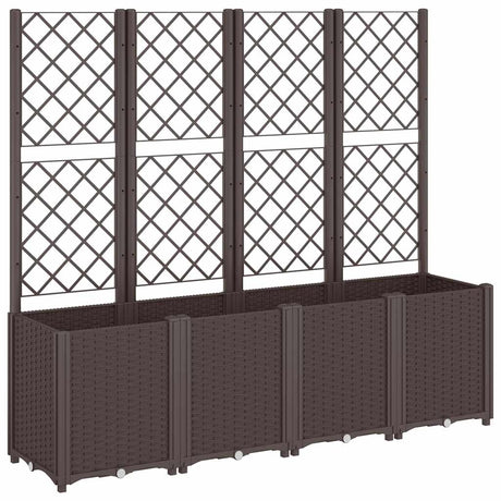Vidaxx jardinière avec treillis 160x40x140 cm polypropylène marron