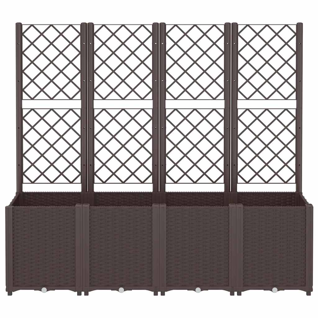 Vidaxx jardinière avec treillis 160x40x140 cm polypropylène marron