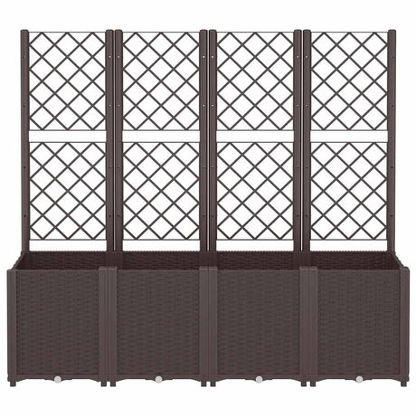 Vidaxx jardinière avec treillis 160x40x140 cm polypropylène marron