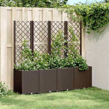 Vidaxx jardinière avec treillis 160x40x140 cm polypropylène marron