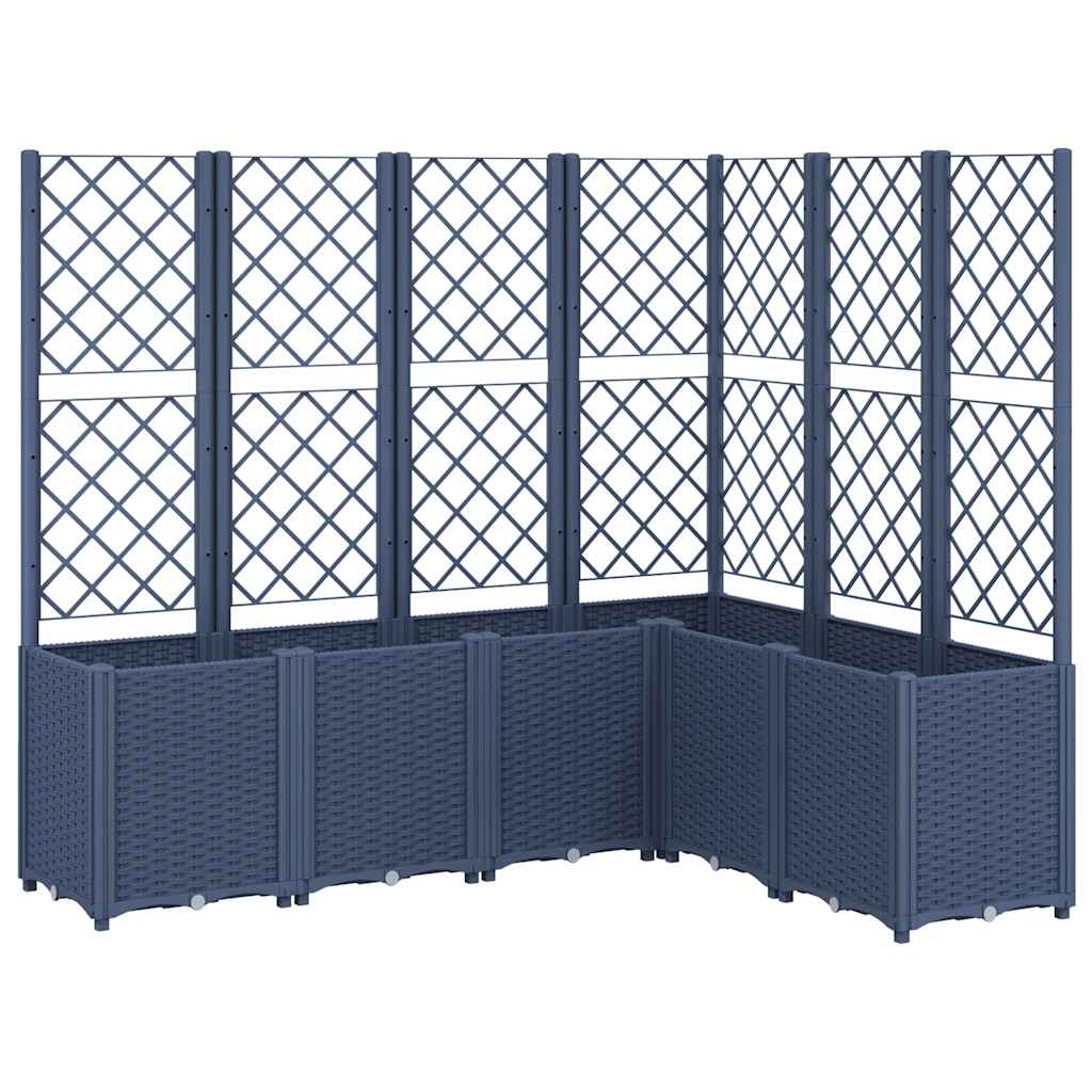 Vidaxx jardinière avec treillis 160x120x140 cm polypropylène gris