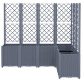 Boîte de planification Vidaxl avec slat 160x120x140 cm Gray en polypropène